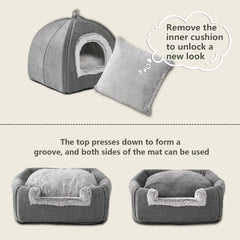 WINDRACING Cat Bed Cave folded-compact demonstrates travel-friendly design.