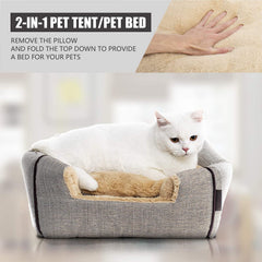WINDRACING cat bed cave large beige open arch provides headroom for a comfy lounge