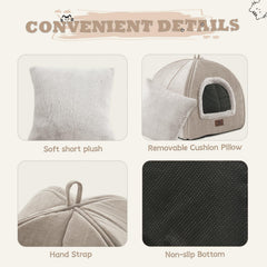 WINDRACING cat bed large beige folded for travel and easy storage.