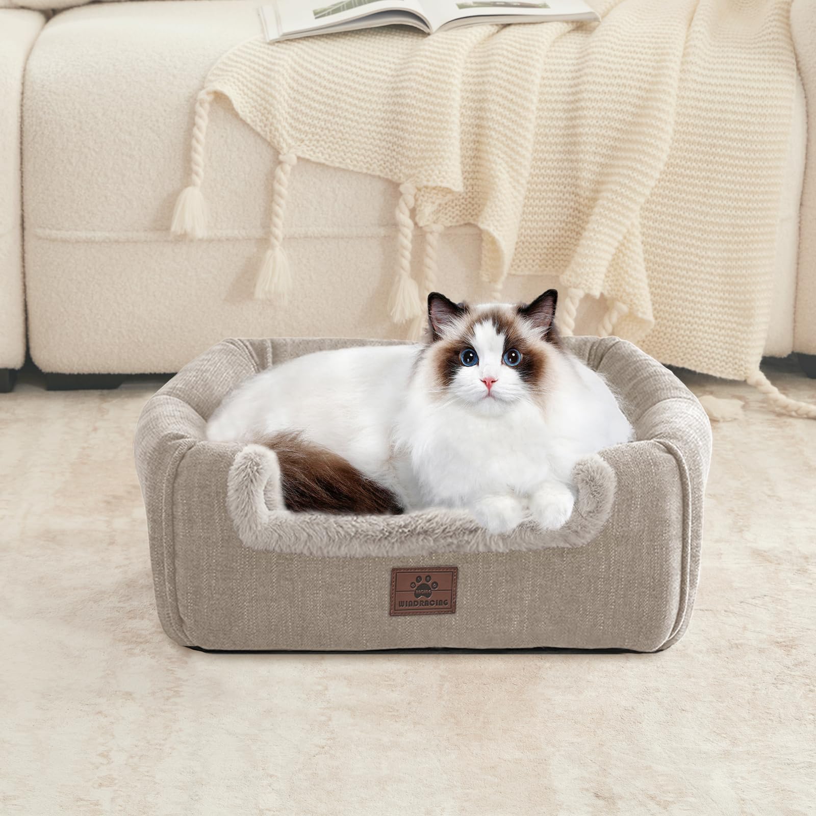 WINDRACING cat bed machine washable pillow for easy maintenance