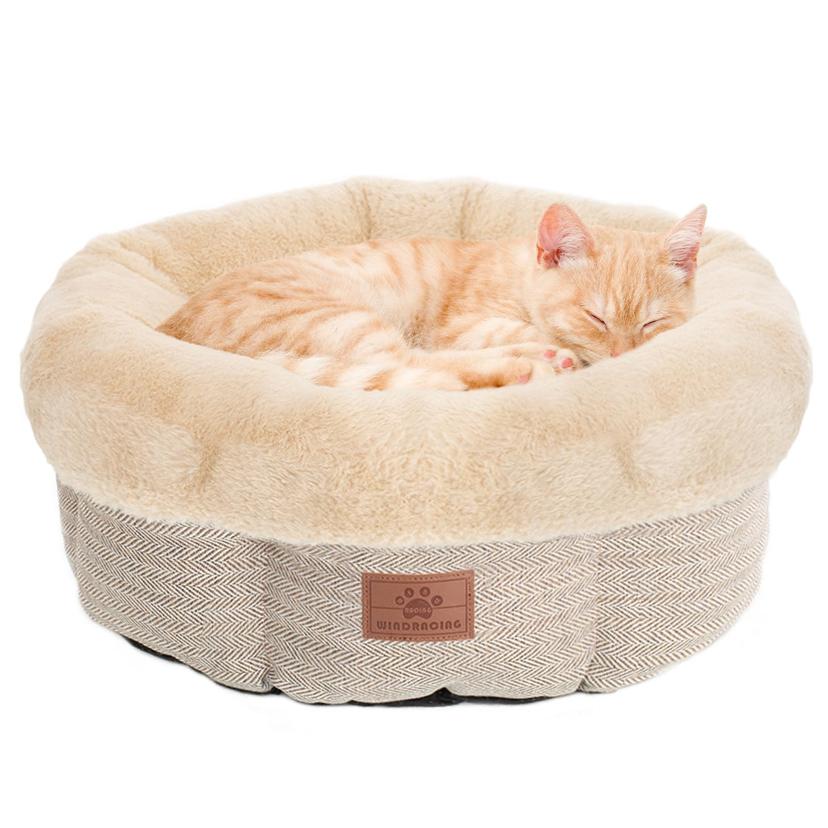 WINDRACING cat bed soft plush for cozy indoor cat naps