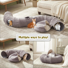 WindRACING cat donut tunnel with fluffy ball invites gentle play and exploration.