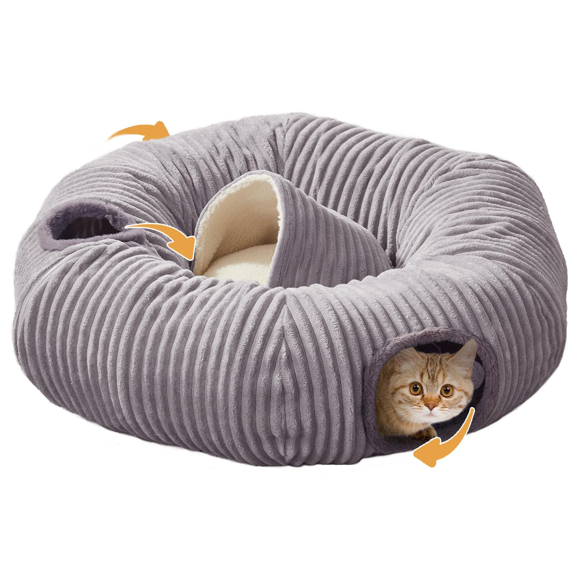 WindRACING cat tunnel bed with blackout tent offers a cozy hideaway for naps and play.