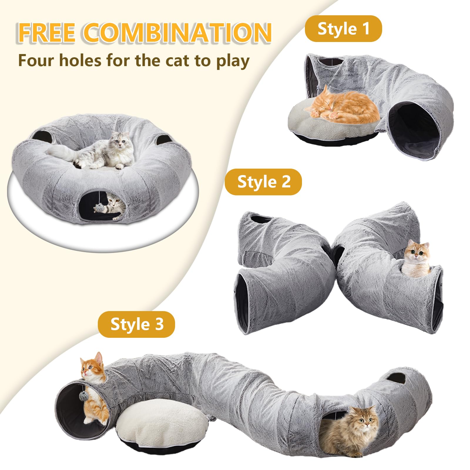 WINDRACING cat tunnel bed hanging-ball entry for interactive play sessions