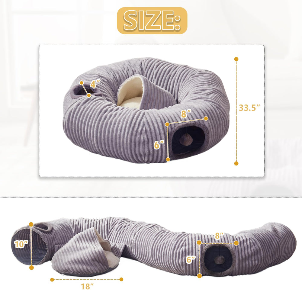 WINDRACING cat tunnel bed multiple shapes — adaptable play configuration.