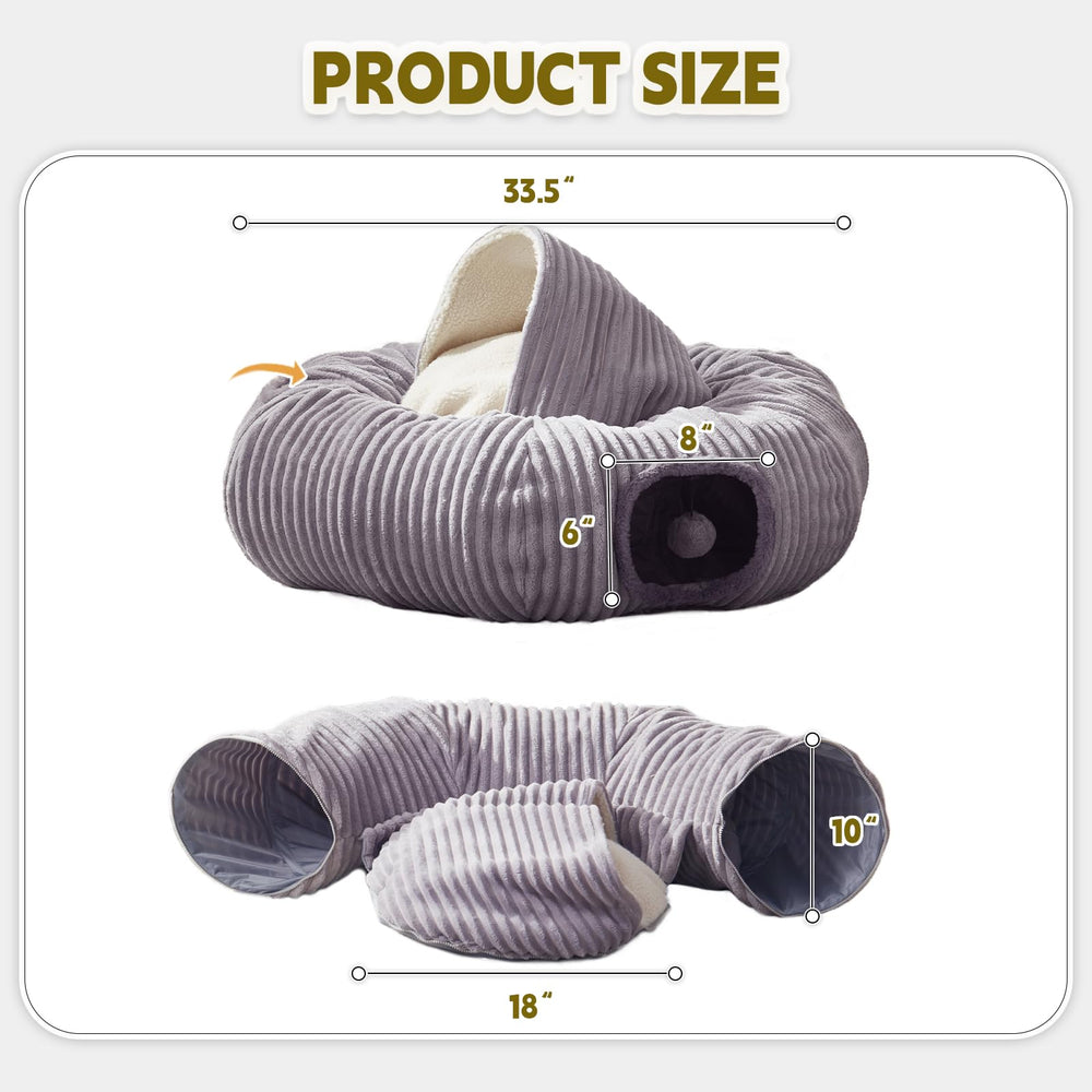 WindRACING cat tunnel bed multi-shape design encourages hide-and-seek fun.