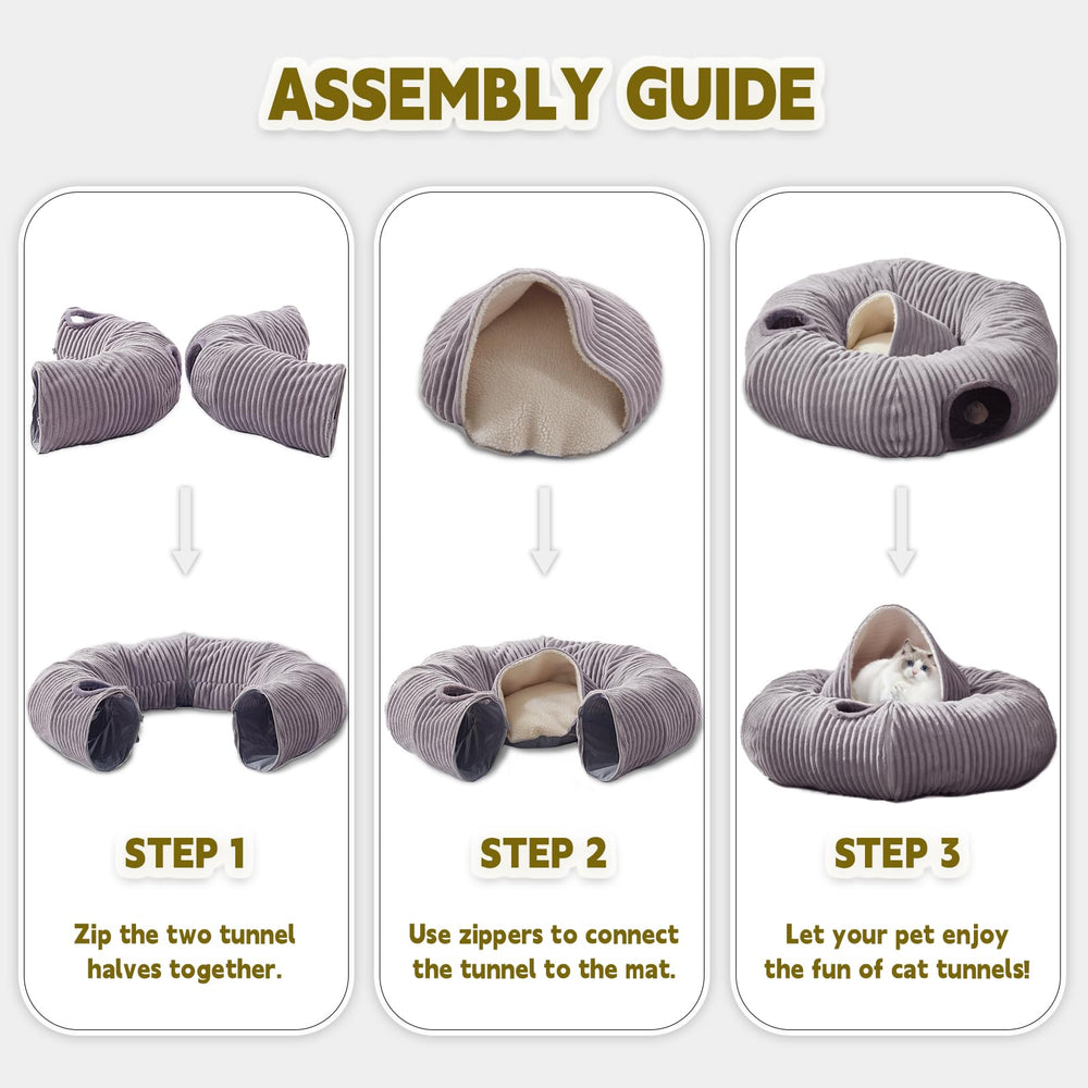 WindRACING cat tunnel bed removable inner bed is machine washable for easy care.