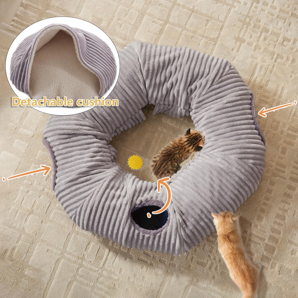 WINDRACING cat tunnel bed washable cushion — easy refresh after play.
