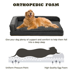 WINDRACING dog bed with two L-shaped sides supports head and neck