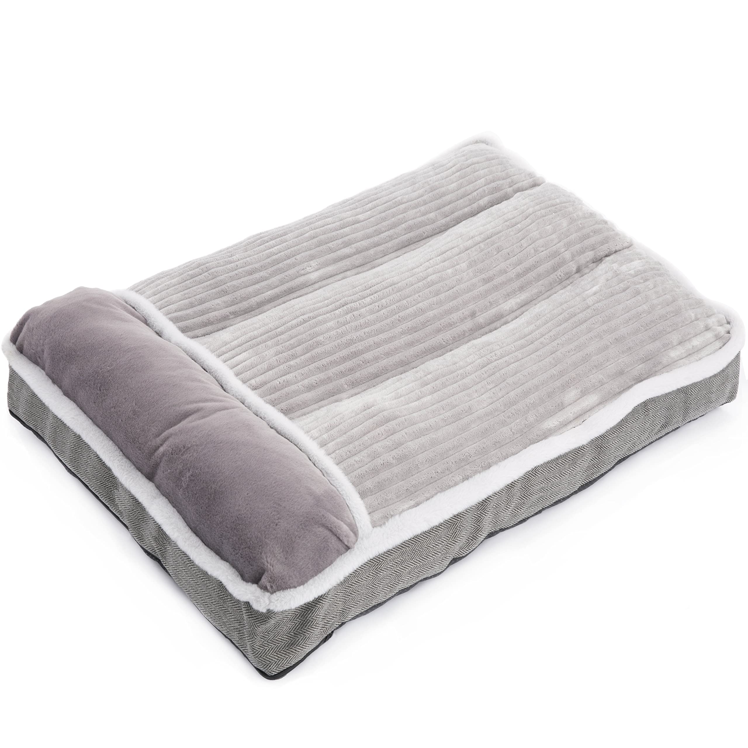 WINDRACING large dog bed pillow close-up shows pillow-edge support for longer naps.