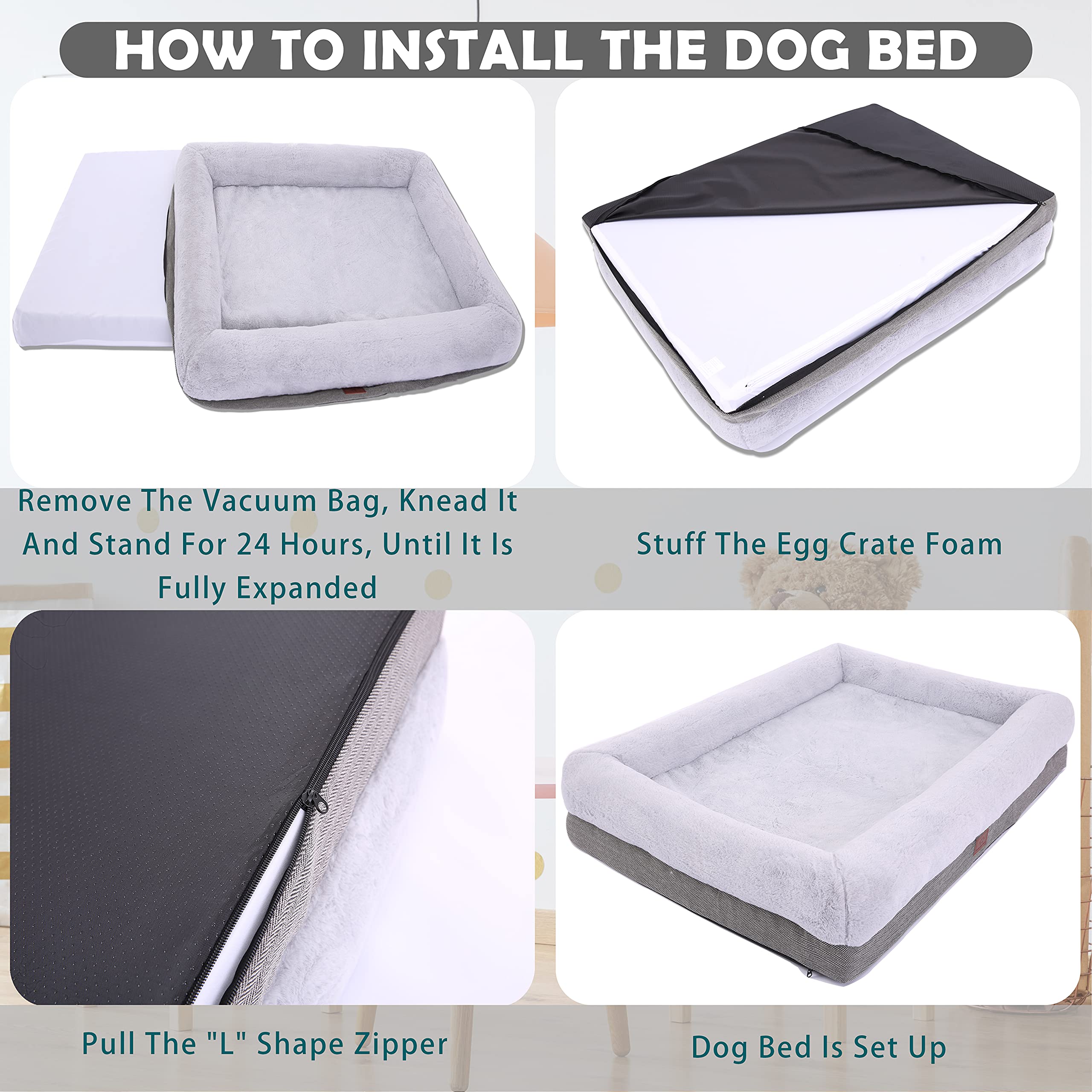 WINDRACING dog bed removable cover gray highlights easy machine washable maintenance