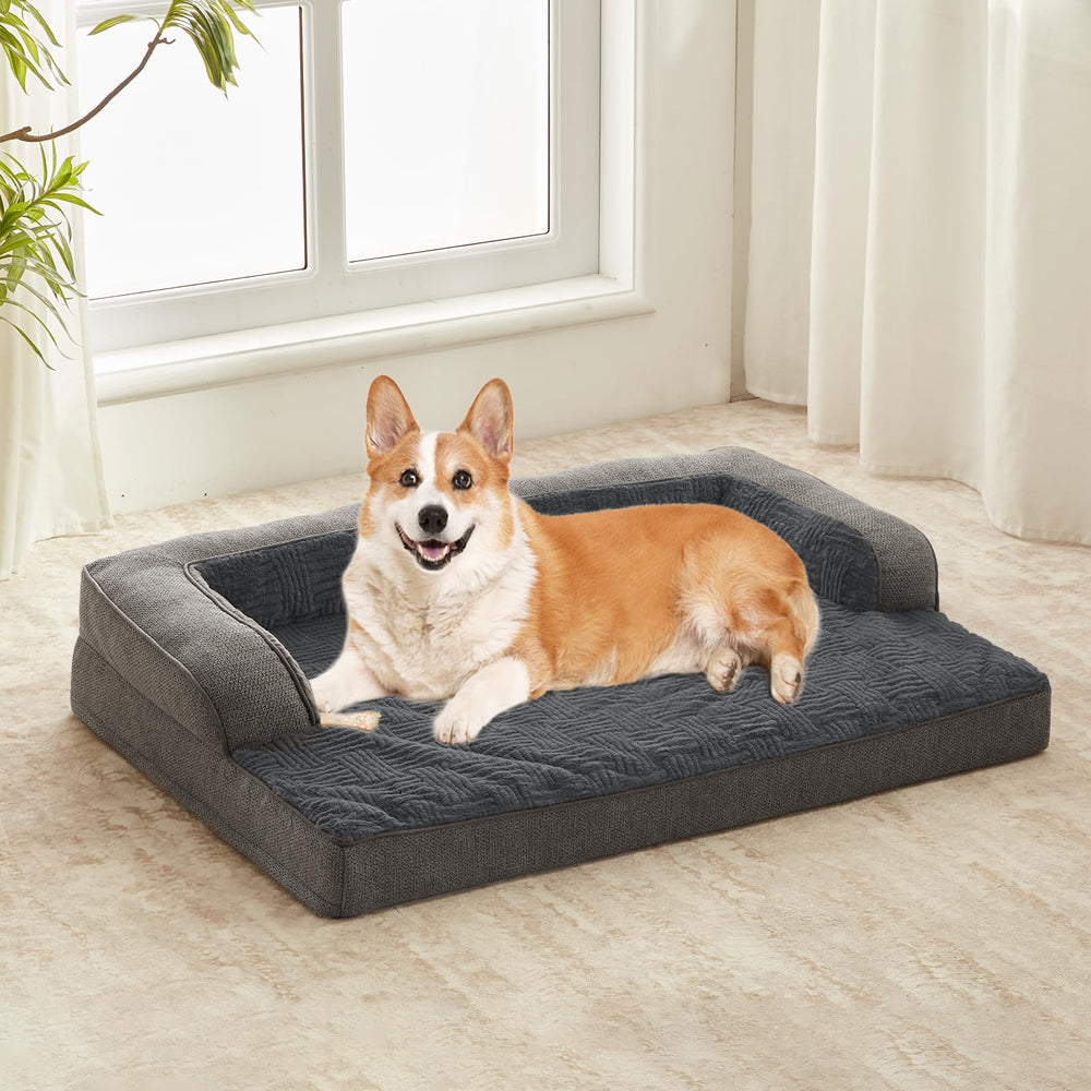 Windracing dog bed side cushions provide neck and head support for deep, restful sleep