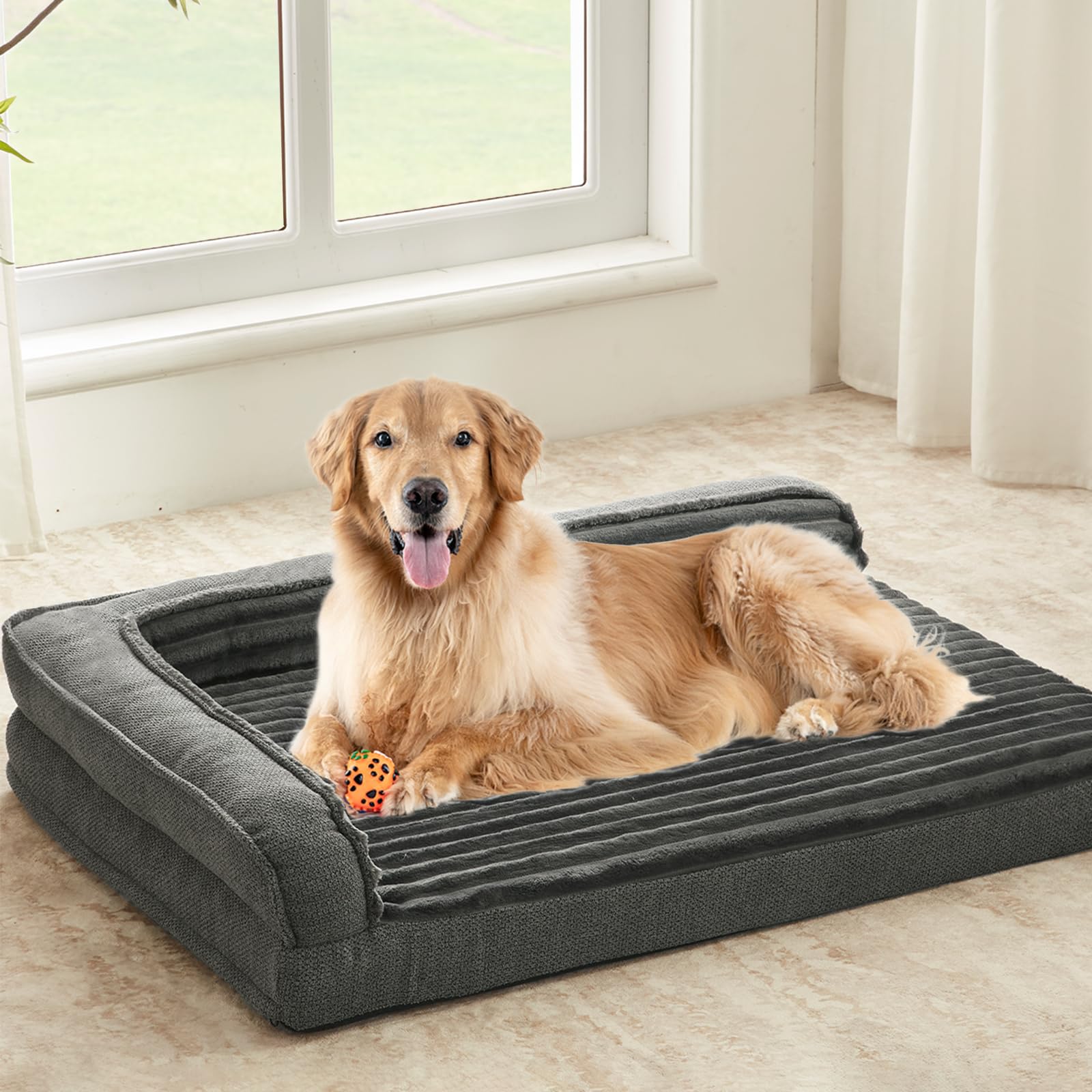 WindRACING orthopedic dog bed foam closeup showing joint-supporting foam for comfort