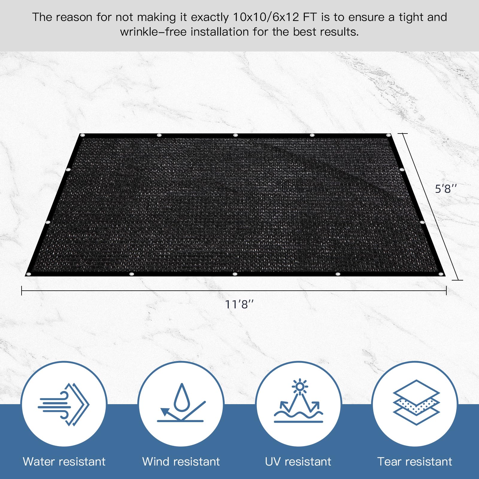 WindscreenSupplyCo 85% sunblock kennel shade cover for cooler outdoor spaces.