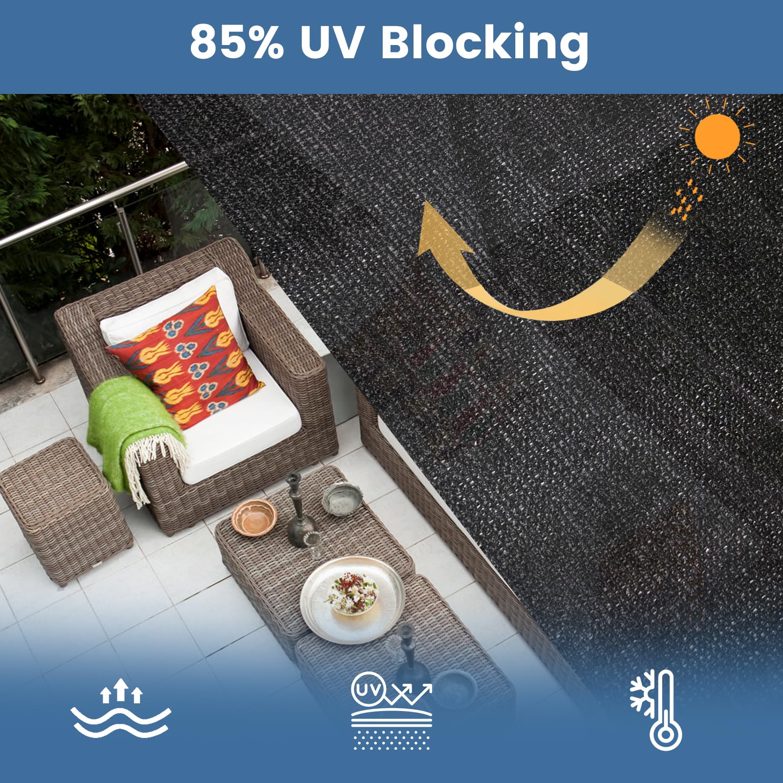 WindscreenSupplyCo high-density polyethylene fabric resists tearing and fading.