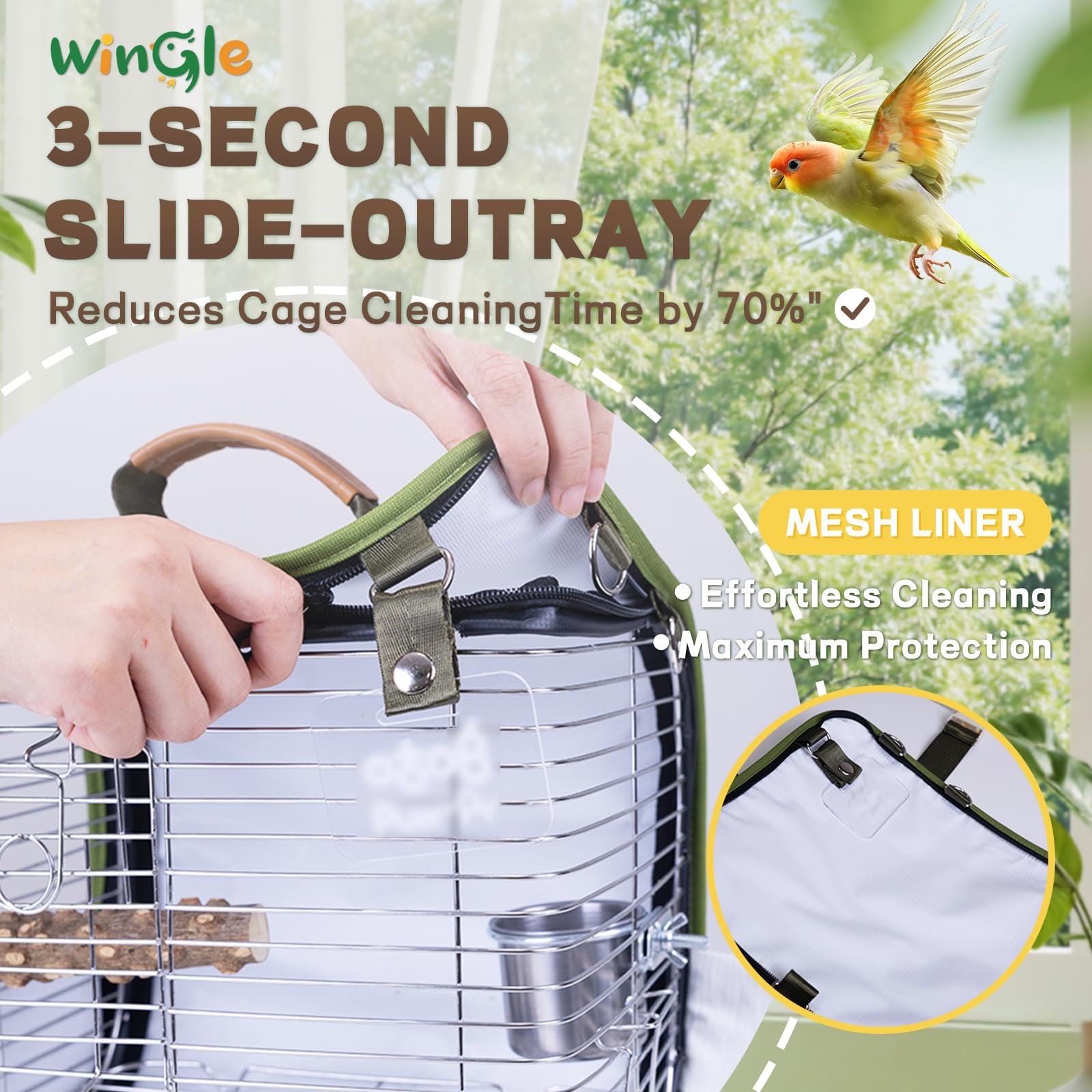 Wingle durable polyester exterior resists wear during outdoor trips.