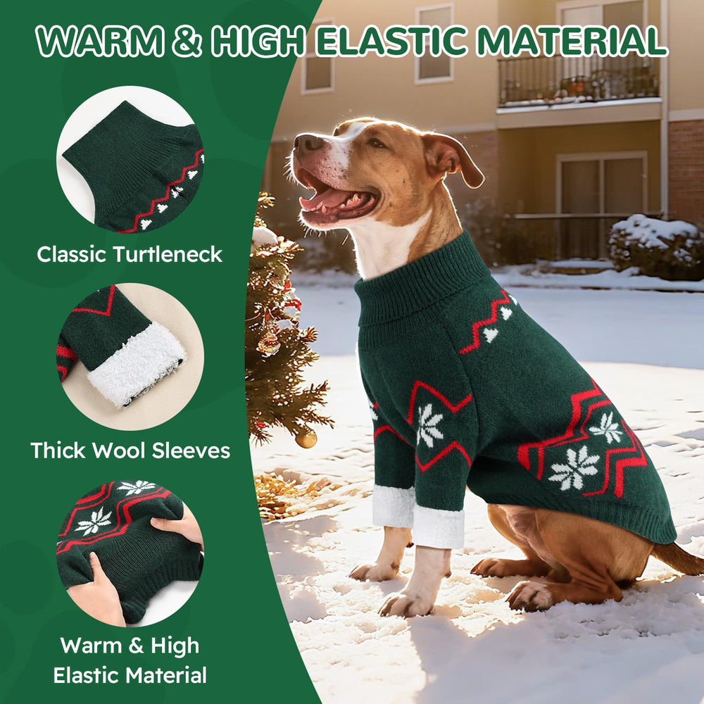 Wingoin dog sweater back view shows leash hole for easy winter walks
