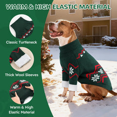 Wingoin dog sweater back view shows leash hole for easy winter walks