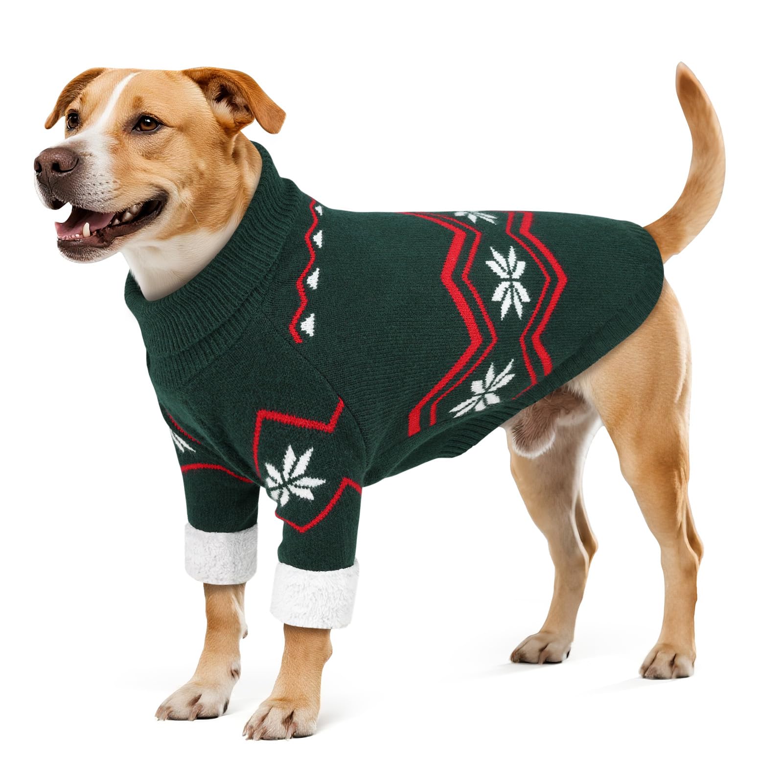 WINGOIN dog sweater XXL chest-back coverage shows full warmth and protection during cold walks.