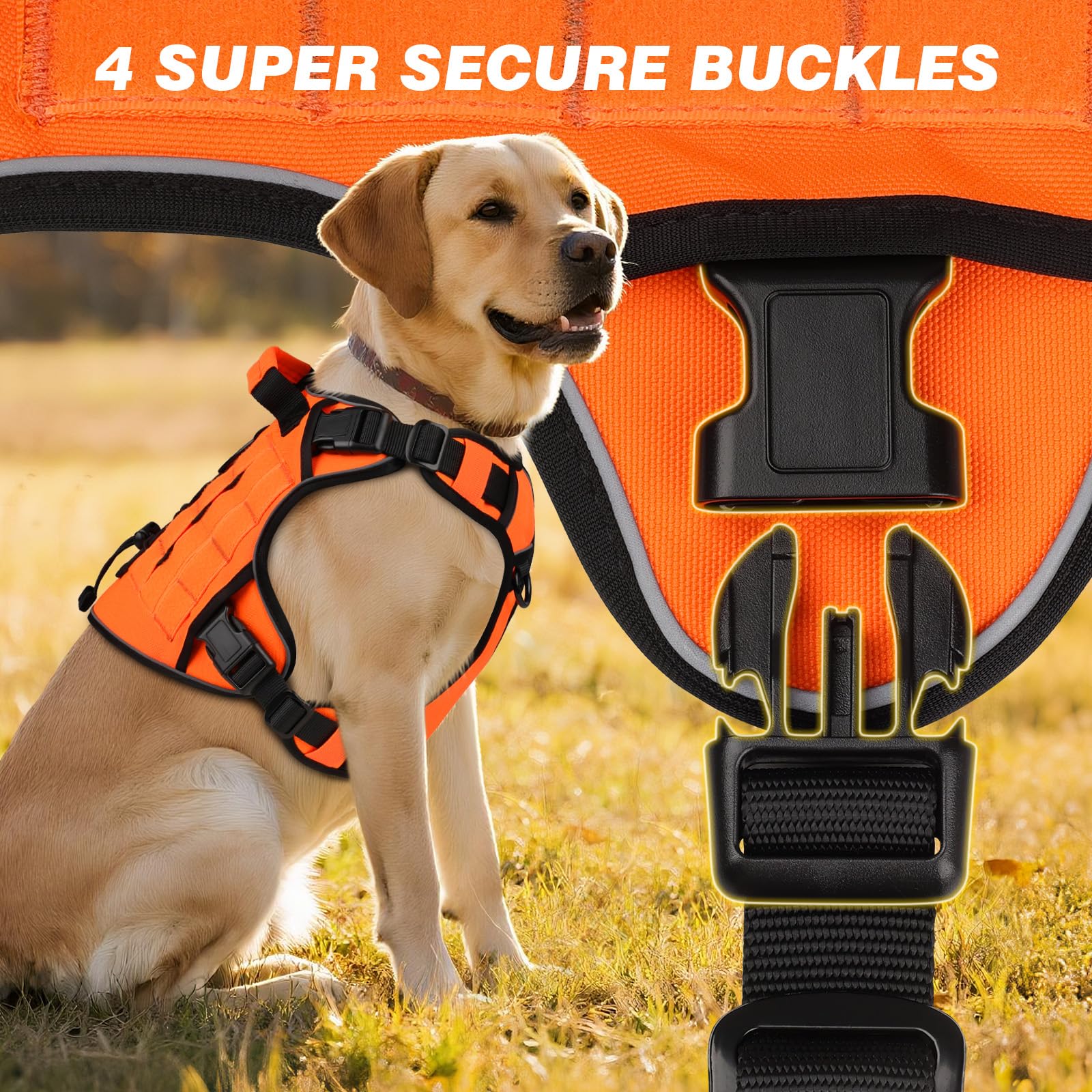 wingoin orange harness reflective strip, enhances visibility during night walks