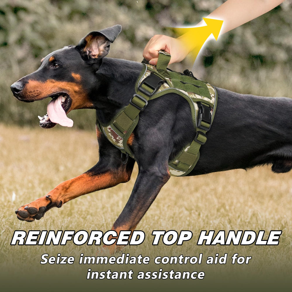 WINGOIN Tactical Dog Harness with handle and two D-rings for better control.