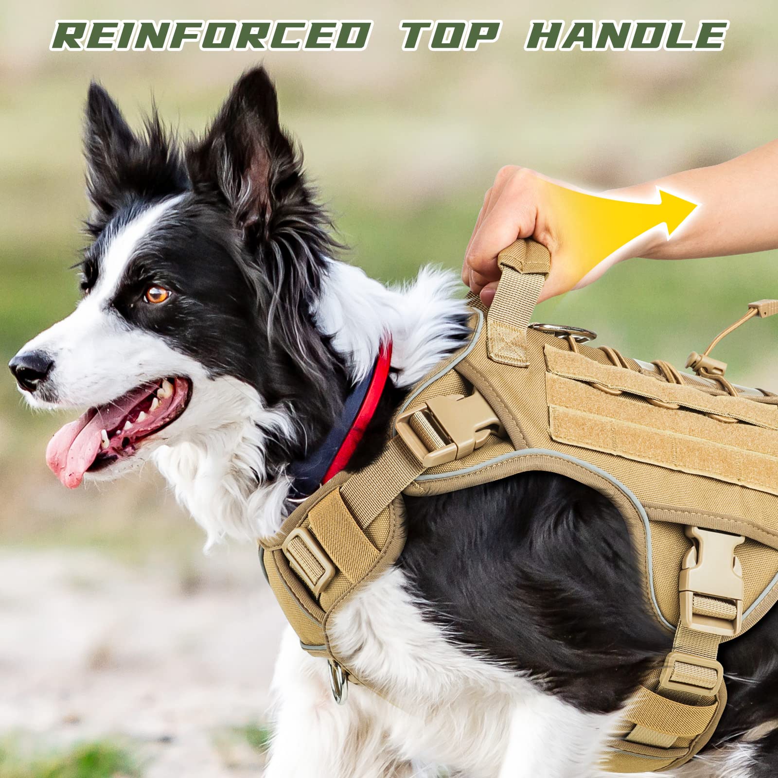Wingoin Tactical Dog Harness interior mesh lining for breathable comfort.