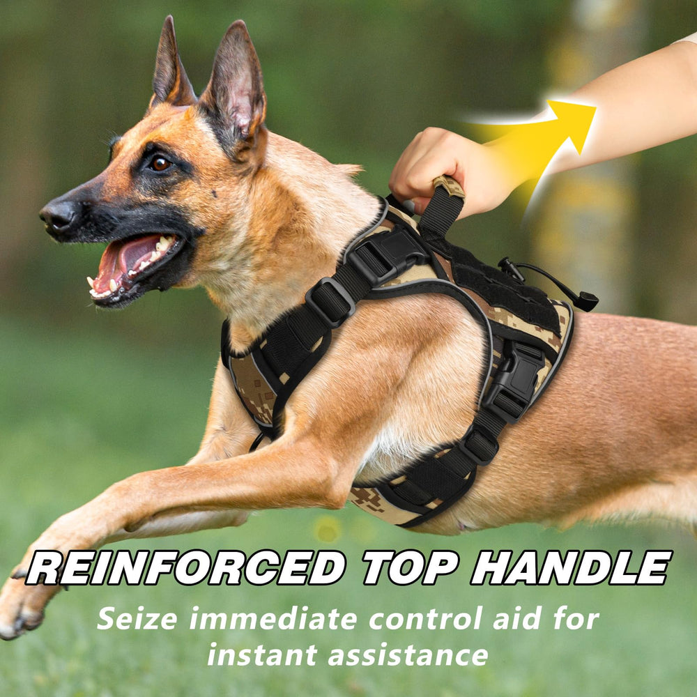WINGOIN tactical dog harness medium military nylon close-up showing durable stitching