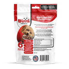 Winni Treats bite-sized beef liver pieces—easy to break for small dogs