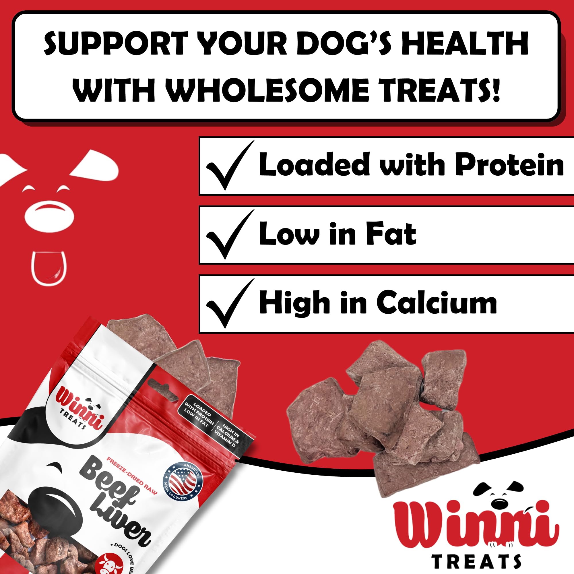 Winni Treats ingredients list—no fillers or preservatives, clean-label dog treat