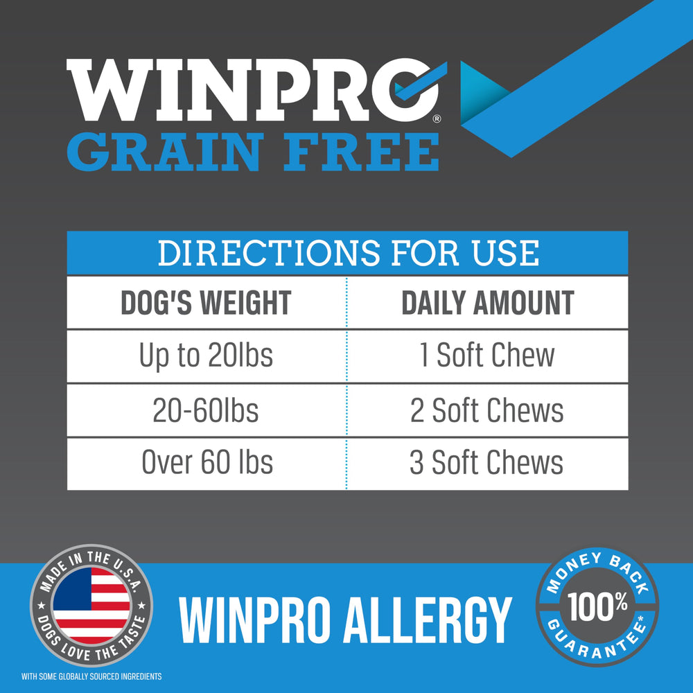 WINPRO Allergy Chews soft chew texture supports easy administration.
