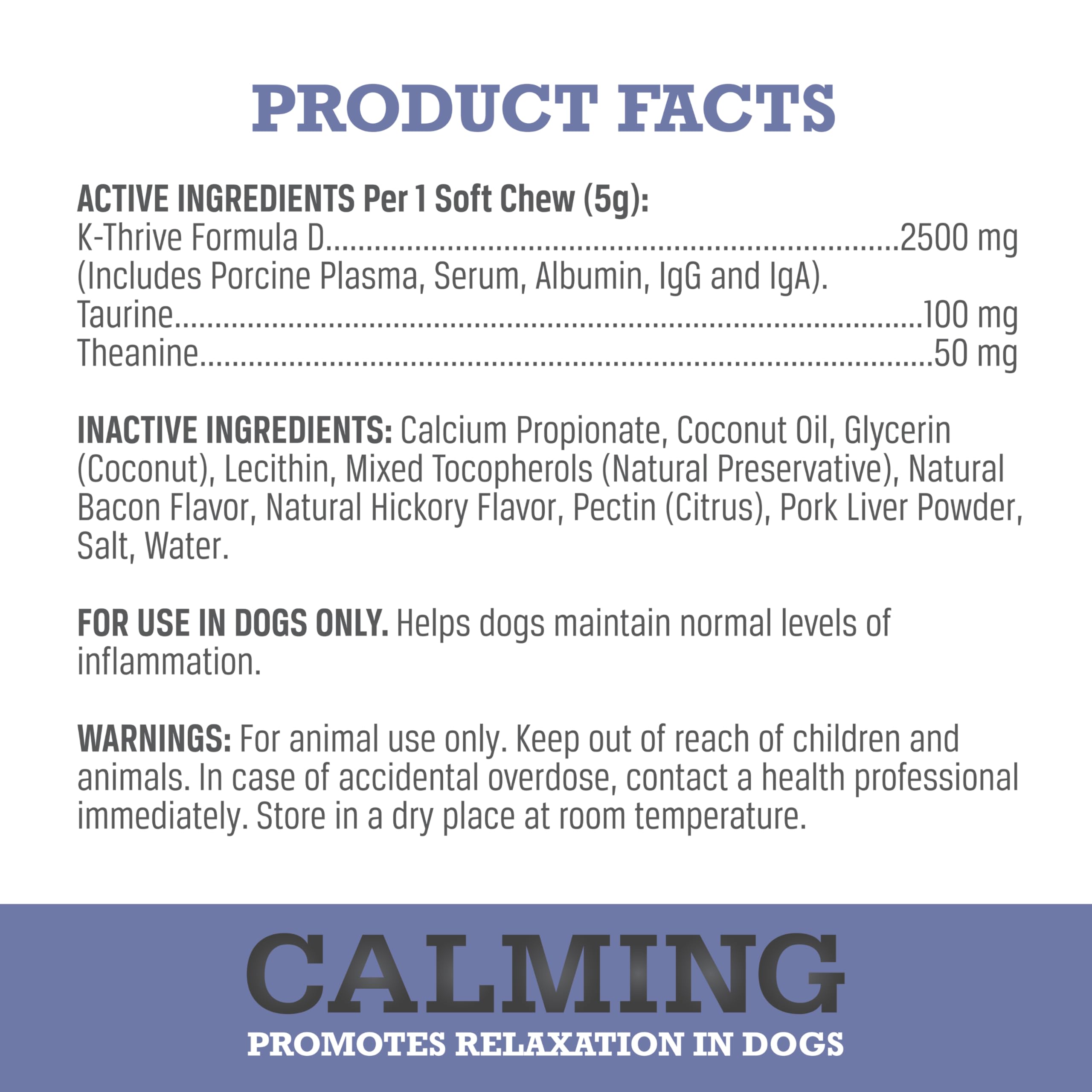 USA-made WINPRO Calming Chews label signaling quality and safety