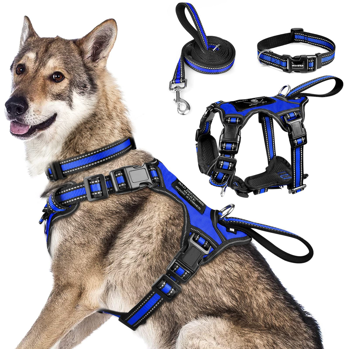 WINSEE all-in-one reflective harness front view for dusk visibility