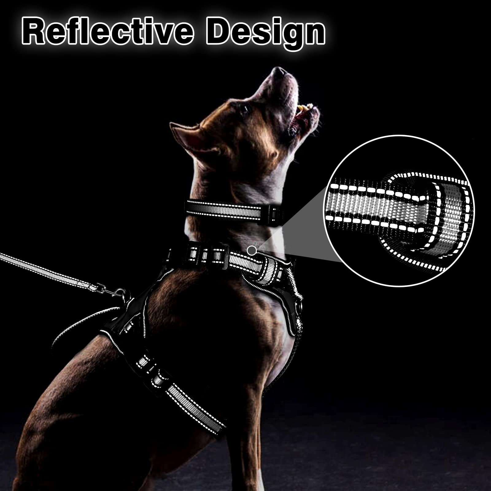 WINSEE no pull front clip detail helps reduce pulling during walks