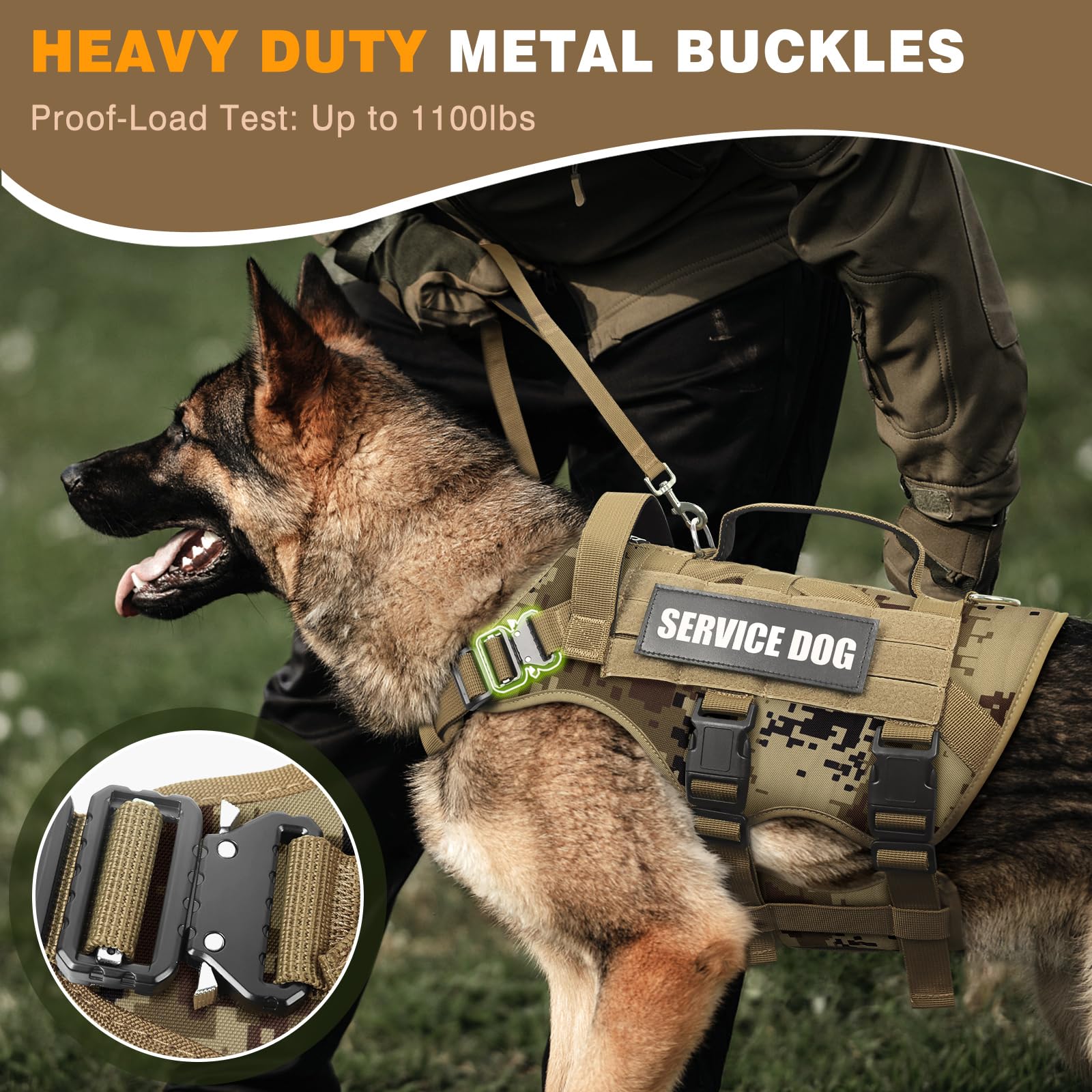 WINSEE large dog vest fits many breeds with secure sizing for outdoor work