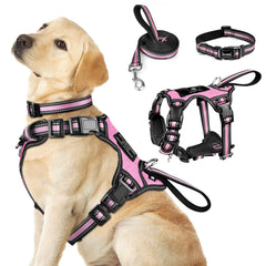 WINSEE pet harness reflective-no-pull boosts visibility during evening walks
