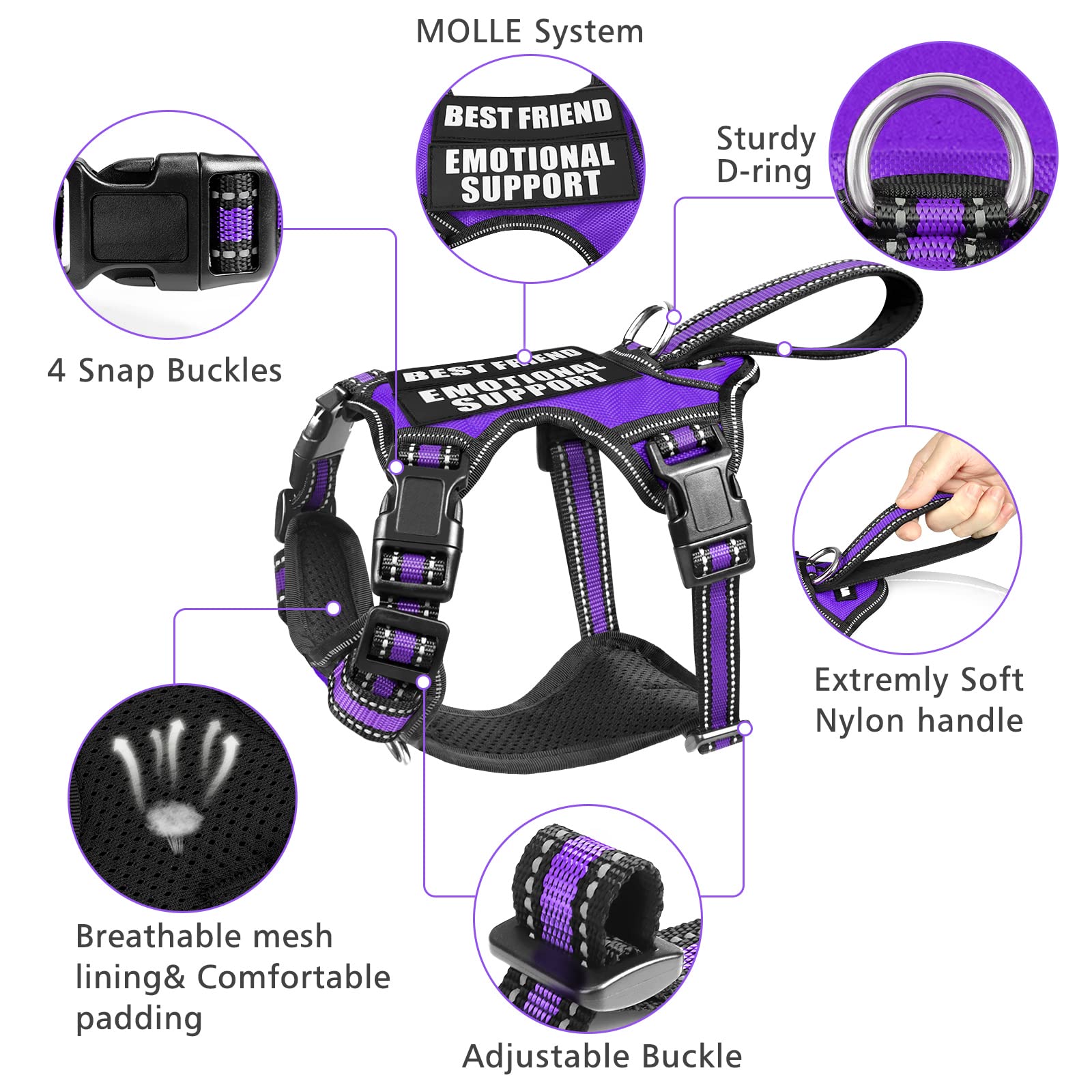 WINSEE reflective nylon harness visible at dusk for safer walking