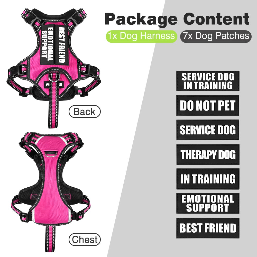 WINSEE service dog vest adjustable neck and chest provide a snug, comfortable fit.