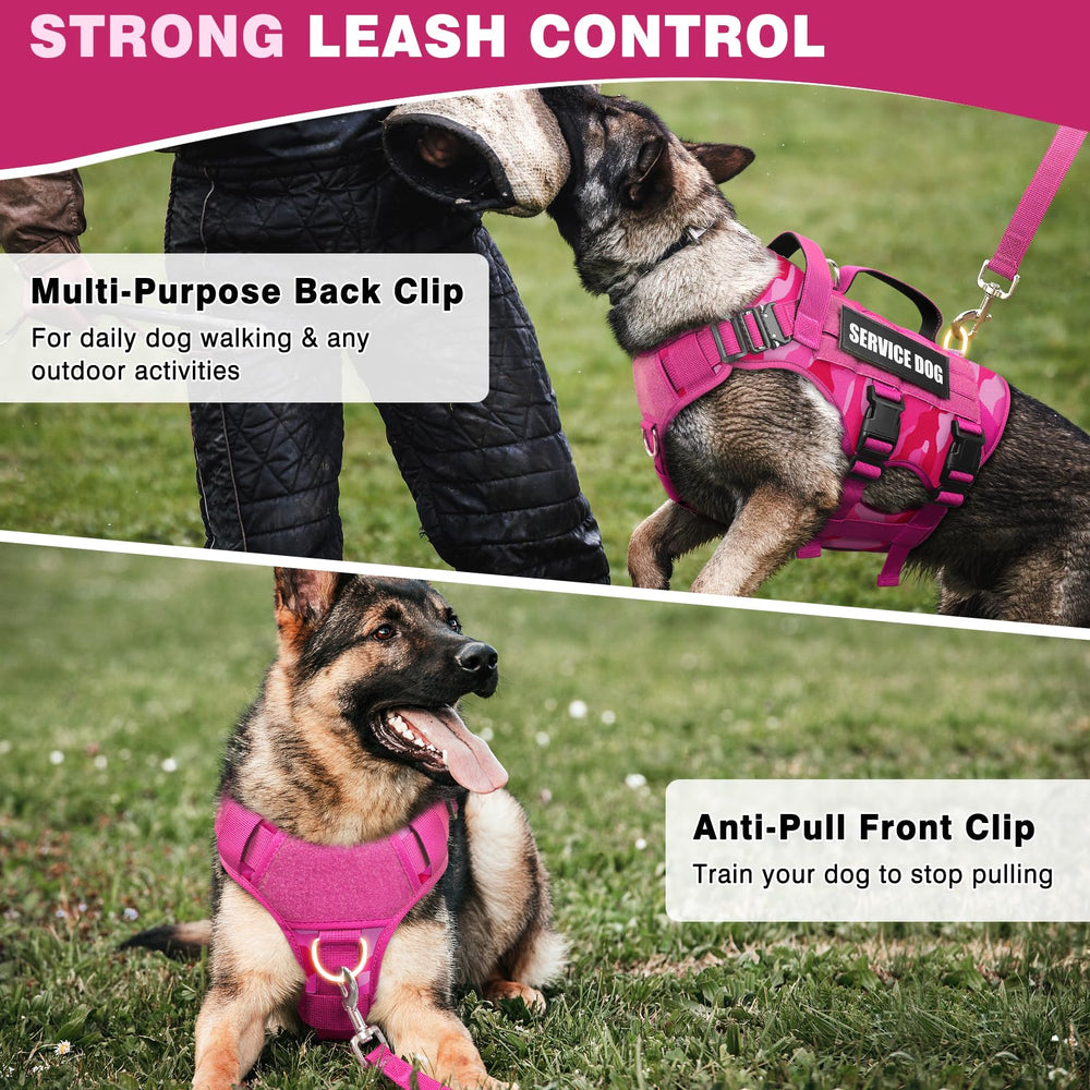 WINSEE service dog vest anti-pull front clip enables safer, controlled walking sessions.