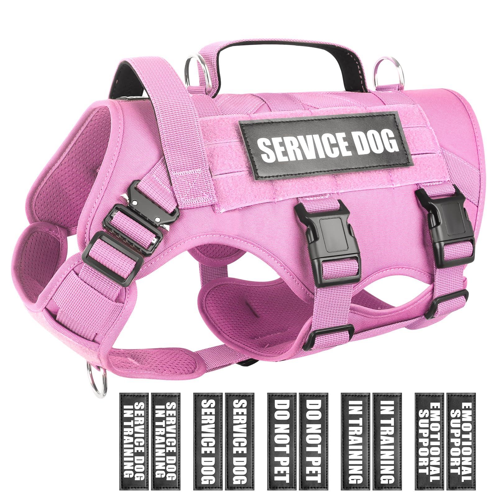 WINSEE service dog vest with side MOLLE panels for modular gear during service work.