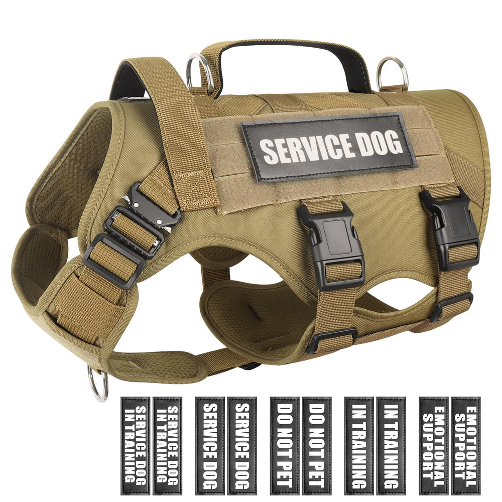 WINSEE service dog vest shows side MOLLE panels for carrying gear during training