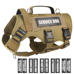WINSEE service dog vest shows side MOLLE panels for carrying gear during training