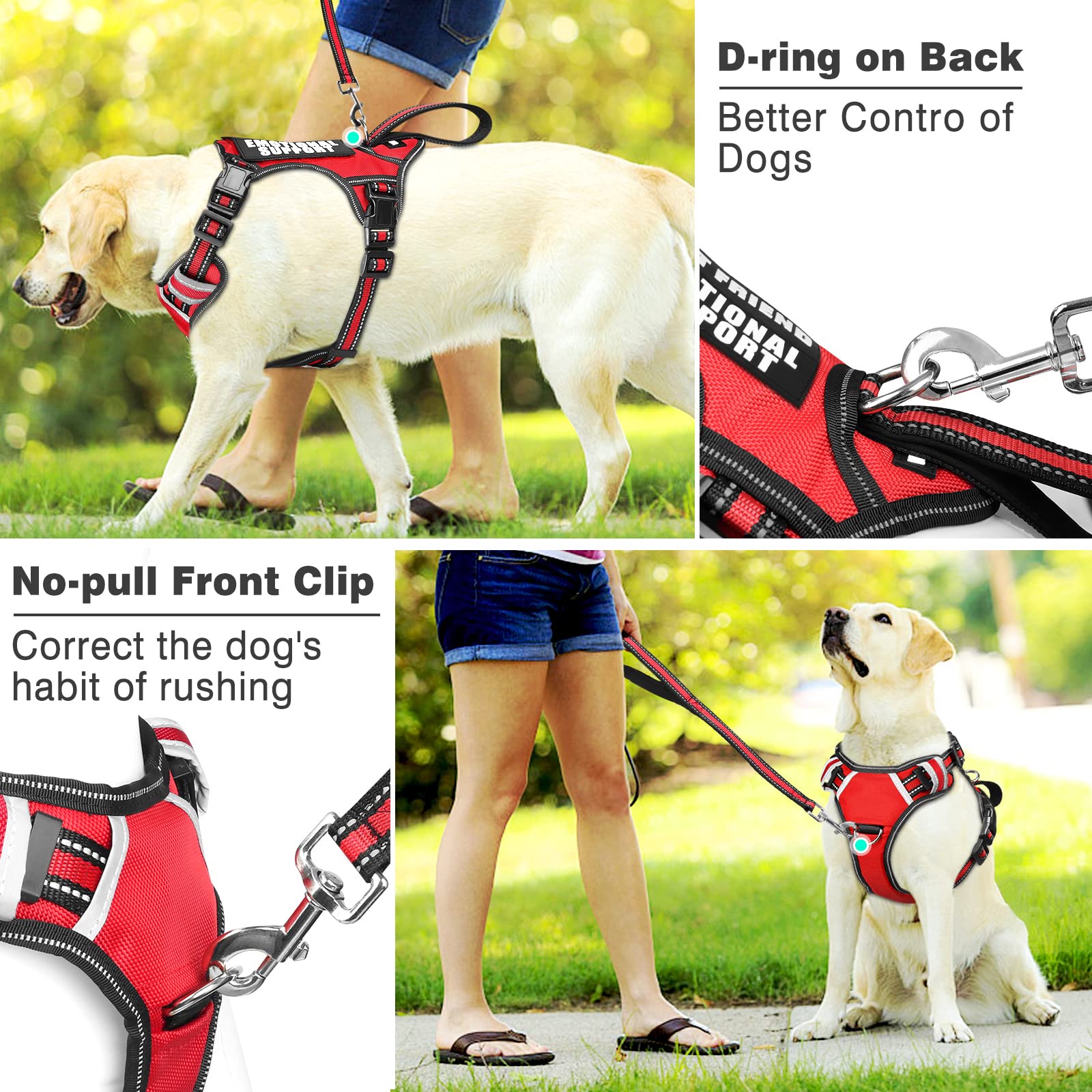 WINSEE service dog vest reflective nylon boosts visibility during dawn and dusk walks.