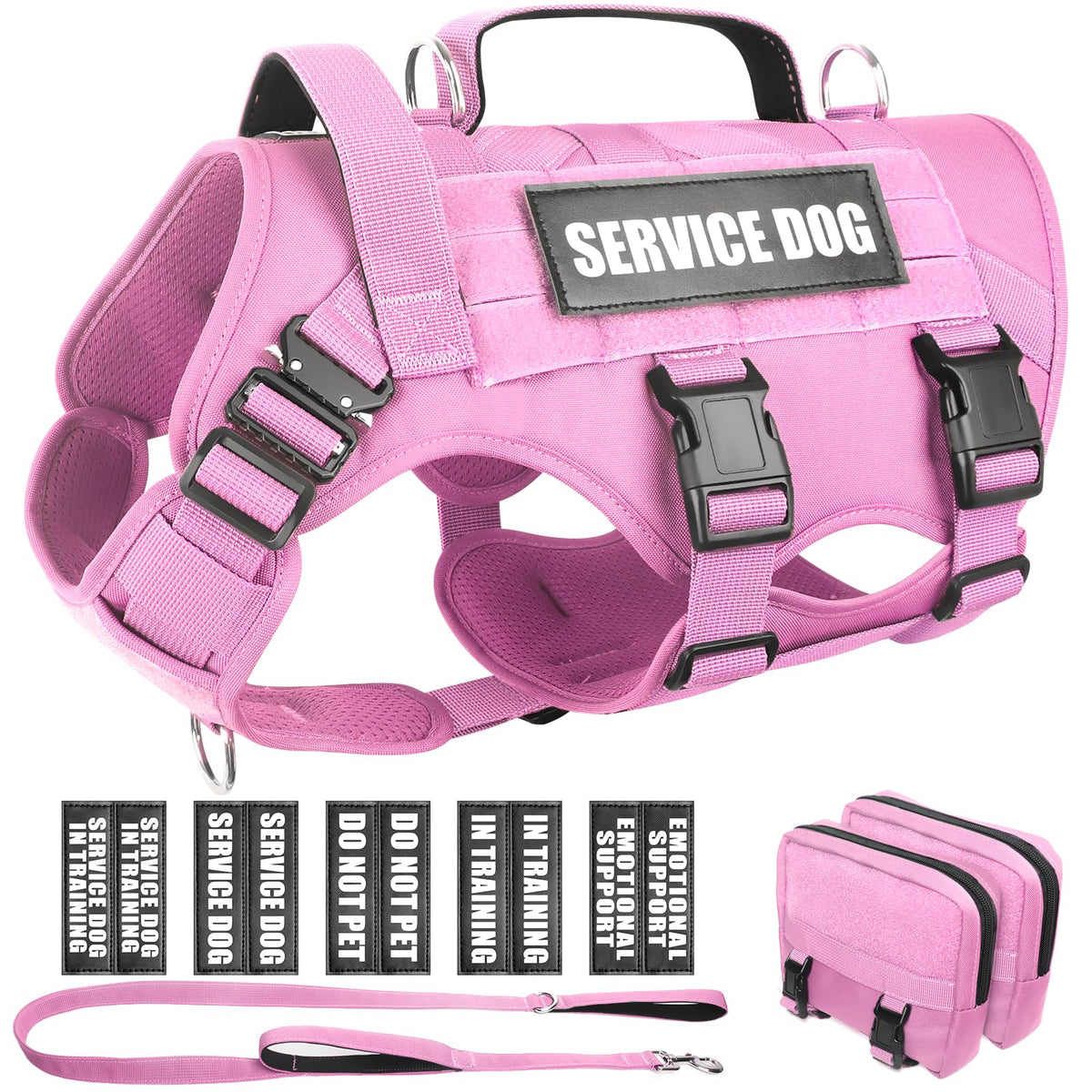 WINSEE tactical dog harness front view for training and everyday wear