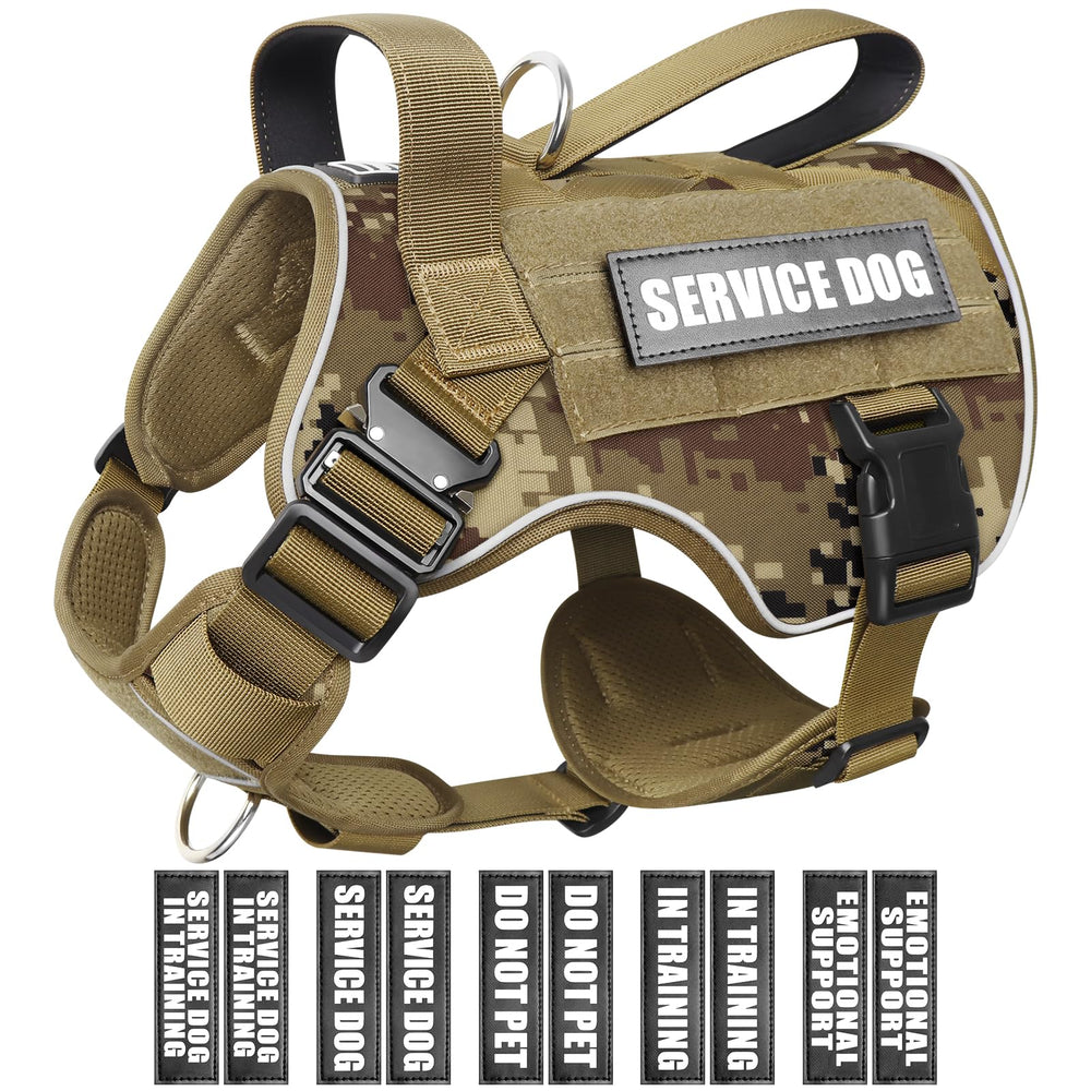 WINSEE tactical dog harness for medium dogs with durable MOLLE vest design