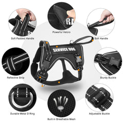 WINSEE Tactical Dog Harness reflective nylon enhances visibility during early morning or evening walks