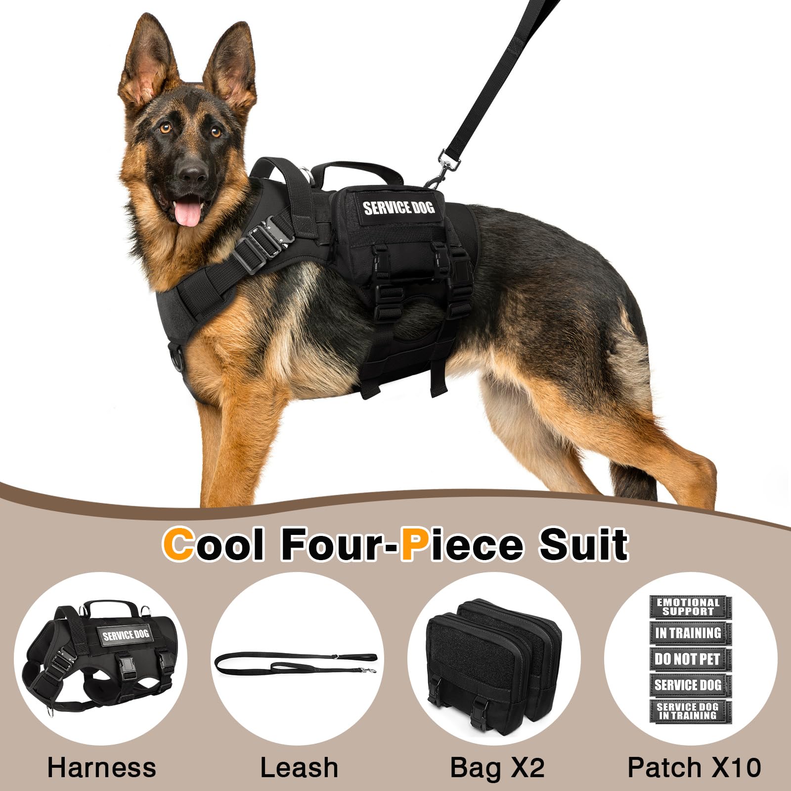 WINSEE tactical vest side view with MOLLE pouches for gear