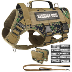 WINSEE tactical dog harness side view shows sturdy build for large breeds