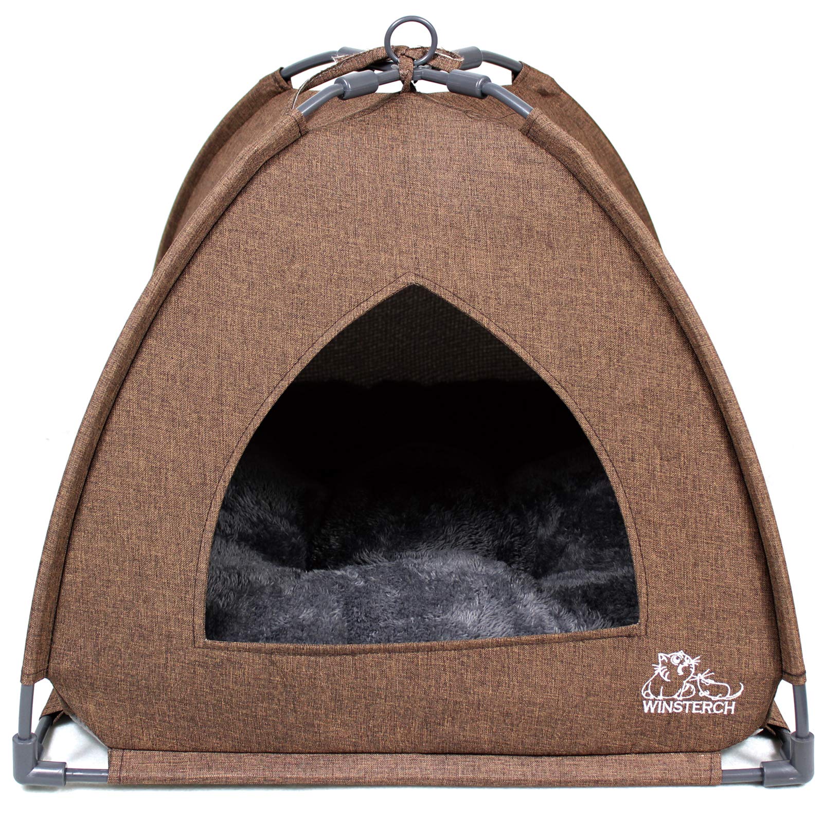 Winsterch Cat Bed Cave assembled indoors for cozy naps