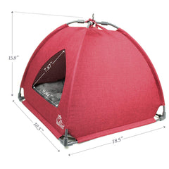 Winsterch Cat Bed Cave dimensions reveal a roomy 18.5 by 18.5 by 15.8 inches hideaway.
