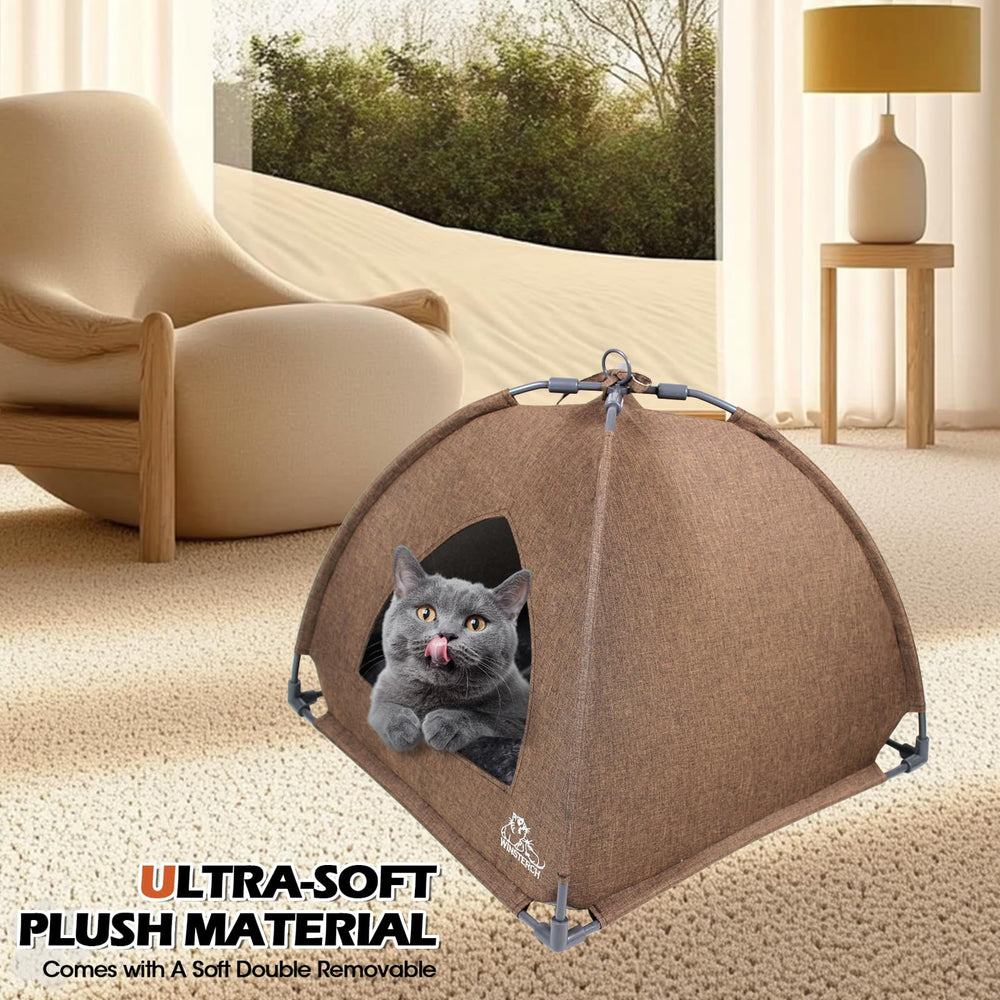 Winsterch Cat Bed Cave non-skid bottom keeps bed stable
